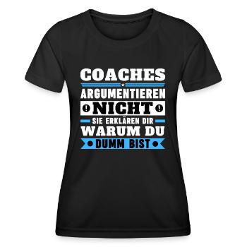 Coaches argumentieren nicht - Frauen Funktions-T-Shirt - Schwarz - Vorne - AI Model Female 172 light (172cm)