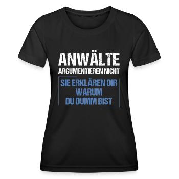 Les avocats ne discutent pas - T-shirt sport Femme - noir - Devant - AI Model Female 172 light (172cm)