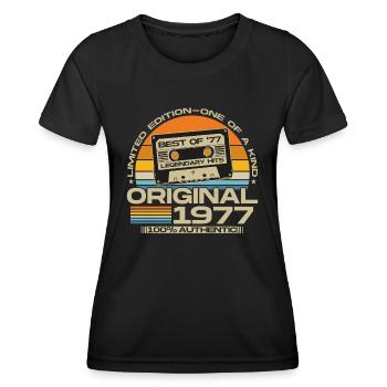 Original 1977 Vintage Cadeau d’anniversaire Rétro - T-shirt sport Femme - noir - Devant - AI Model Female 172 light (172cm)