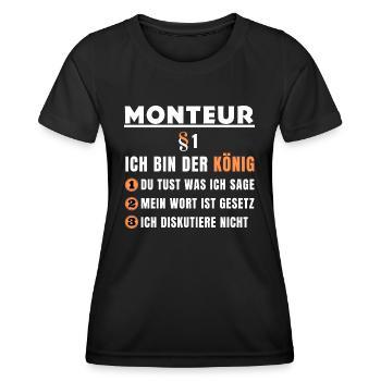 Cadeau de mécanicien - Je suis le roi - T-shirt sport Femme - noir - Devant - AI Model Female 172 light (172cm)
