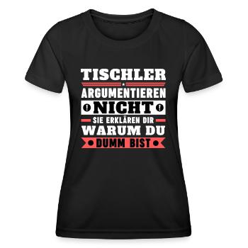 Les charpentiers ne se disputent pas - T-shirt sport Femme - noir - Devant - AI Model Female 172 light (172cm)