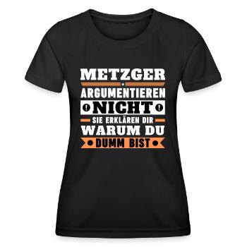 Les bouchers ne se disputent pas - T-shirt sport Femme - noir - Devant - AI Model Female 172 light (172cm)