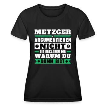 Les bouchers ne discutent pas - T-shirt sport Femme - noir - Devant - AI Model Female 172 light (172cm)