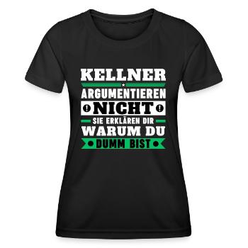Les serveurs ne discutent pas - T-shirt sport Femme - noir - Devant - AI Model Female 172 light (172cm)