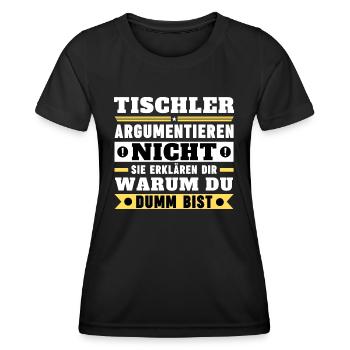 Les charpentiers ne se disputent pas - T-shirt sport Femme - noir - Devant - AI Model Female 172 light (172cm)