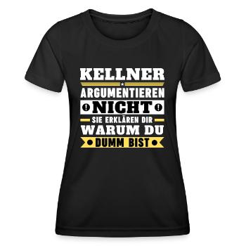 Les serveurs ne se disputent pas - T-shirt sport Femme - noir - Devant - AI Model Female 172 light (172cm)