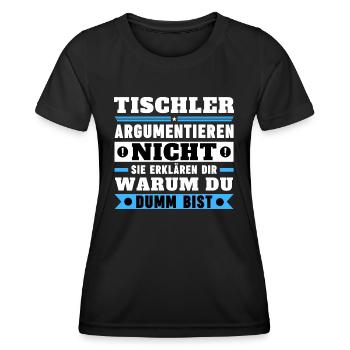 Les charpentiers ne se disputent pas - T-shirt sport Femme - noir - Devant - AI Model Female 172 light (172cm)