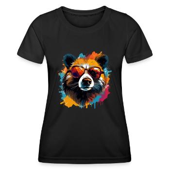 Aquarell Panda Sonnenbrille Pandabär - Frauen Funktions-T-Shirt - Schwarz - Vorne - AI Model Female 172 light (172cm)