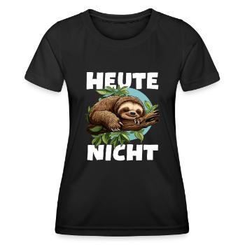 Faultier Spruch Heute Nicht Kein Bock Sloth - Frauen Funktions-T-Shirt - Schwarz - Vorne - AI Model Female 172 light (172cm)