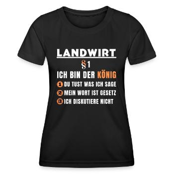Farmer Gift - I'm the King - Women's Functional T-Shirt - black - Front - AI Model Female 172 light (172cm)