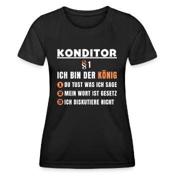 Cadeau de chef pâtissier - Je suis le roi - T-shirt sport Femme - noir - Devant - AI Model Female 172 light (172cm)
