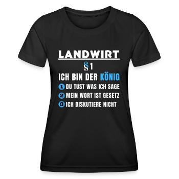 Farmer Gift - I'm the King - Women's Functional T-Shirt - black - Front - AI Model Female 172 light (172cm)