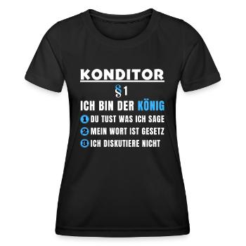 Cadeau de chef pâtissier - Je suis le roi - T-shirt sport Femme - noir - Devant - AI Model Female 172 light (172cm)