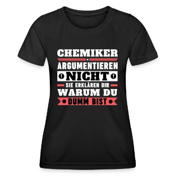 Les chimistes ne discutent pas - T-shirt sport Femme - noir - Devant - AI Model Female 172 light (172cm)