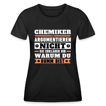 Les chimistes ne discutent pas - T-shirt sport Femme - noir - Devant - AI Model Female 172 light (172cm)