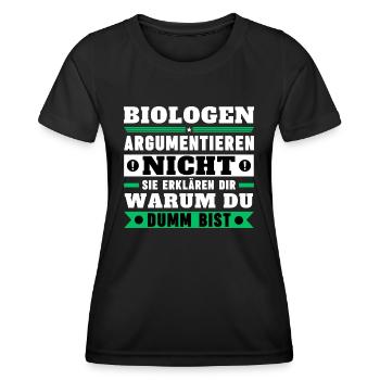Les biologistes ne discutent pas - T-shirt sport Femme - noir - Devant - AI Model Female 172 light (172cm)