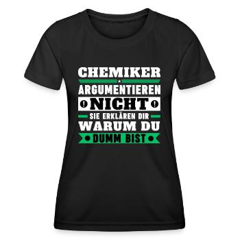 Les chimistes ne discutent pas - T-shirt sport Femme - noir - Devant - AI Model Female 172 light (172cm)