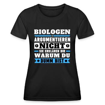 Les biologistes ne discutent pas - T-shirt sport Femme - noir - Devant - AI Model Female 172 light (172cm)