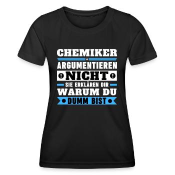 Les chimistes ne discutent pas - T-shirt sport Femme - noir - Devant - AI Model Female 172 light (172cm)
