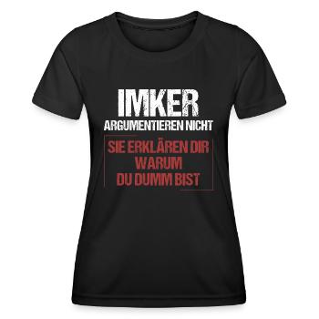 Les apiculteurs ne discutent pas - T-shirt sport Femme - noir - Devant - AI Model Female 172 light (172cm)