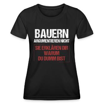 Les agriculteurs ne discutent pas - T-shirt sport Femme - noir - Devant - AI Model Female 172 light (172cm)