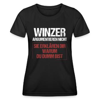Winemakers don't argue - Women's Functional T-Shirt - black - Front - AI Model Female 172 light (172cm)