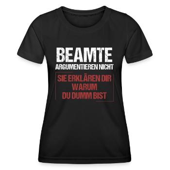Les responsables ne discutent pas - T-shirt sport Femme - noir - Devant - AI Model Female 172 light (172cm)