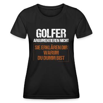 Les golfeurs ne discutent pas - T-shirt sport Femme - noir - Devant - AI Model Female 172 light (172cm)