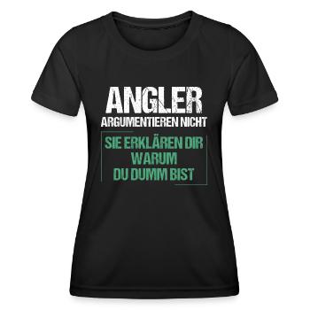 Anglers don't argue - Women's Functional T-Shirt - black - Front - AI Model Female 172 light (172cm)