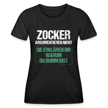 Les joueurs ne se disputent pas - T-shirt sport Femme - noir - Devant - AI Model Female 172 light (172cm)