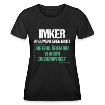 Les apiculteurs ne discutent pas - T-shirt sport Femme - noir - Devant - AI Model Female 172 light (172cm)