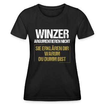 Winzer argumentieren nicht - Frauen Funktions-T-Shirt - Schwarz - Vorne - AI Model Female 172 light (172cm)