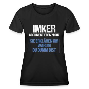 Les apiculteurs ne discutent pas - T-shirt sport Femme - noir - Devant - AI Model Female 172 light (172cm)