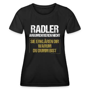 Cyclists don't argue - Women's Functional T-Shirt - black - Front - AI Model Female 172 light (172cm)