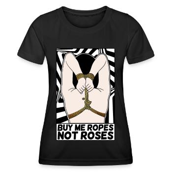 EROTIC POP-ART ARTWORK SEXY SHIBARI BONDAGE GIRL - Women's Functional T-Shirt - black - Front - AI Model Female 172 light (172cm)