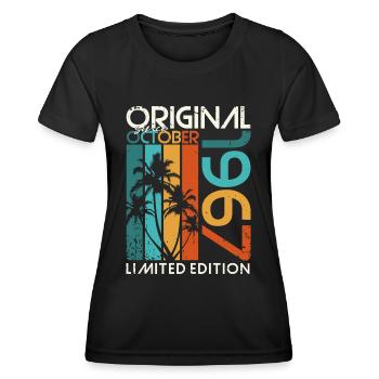 Octobre 1967 Cadeau d’anniversaire de naissance - T-shirt sport Femme - noir - Devant - AI Model Female 172 light (172cm)