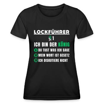 Lure Guide Gift - I'm the King - Women's Functional T-Shirt - black - Front - AI Model Female 172 light (172cm)