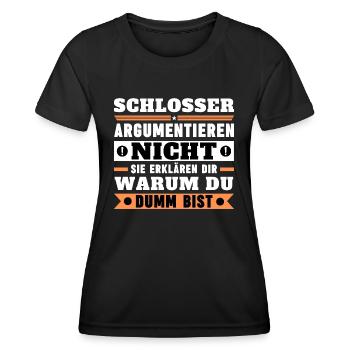 Les serruriers ne se disputent pas - T-shirt sport Femme - noir - Devant - AI Model Female 172 light (172cm)