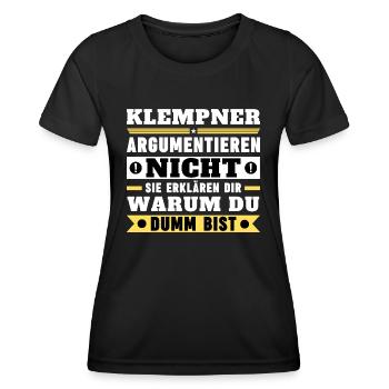 Plumbers don't argue - Women's Functional T-Shirt - black - Front - AI Model Female 172 light (172cm)