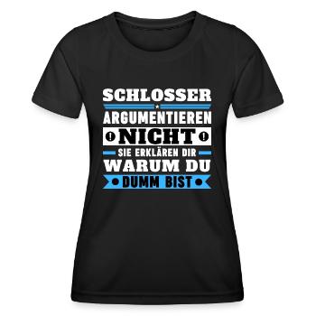 Schlosser argumentieren nicht - Frauen Funktions-T-Shirt - Schwarz - Vorne - AI Model Female 172 light (172cm)