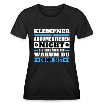 Plumbers don't argue - Women's Functional T-Shirt - black - Front - AI Model Female 172 light (172cm)