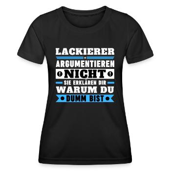 Les peintres ne discutent pas - T-shirt sport Femme - noir - Devant - AI Model Female 172 light (172cm)