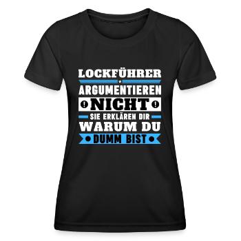 Les dirigeants de leurre ne discutent pas - T-shirt sport Femme - noir - Devant - AI Model Female 172 light (172cm)