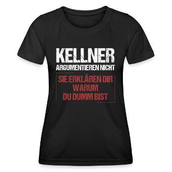 Les serveurs ne discutent pas - T-shirt sport Femme - noir - Devant - AI Model Female 172 light (172cm)