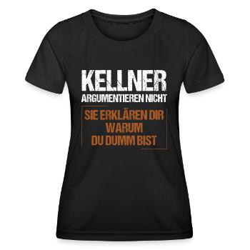 Les serveurs ne discutent pas - T-shirt sport Femme - noir - Devant - AI Model Female 172 light (172cm)