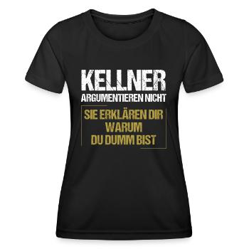 Les serveurs ne se disputent pas - T-shirt sport Femme - noir - Devant - AI Model Female 172 light (172cm)