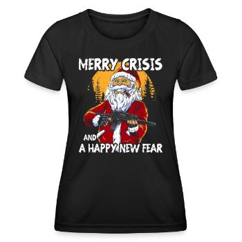 Merry Crisis - Frauen Funktions-T-Shirt - Schwarz - Vorne - AI Model Female 172 light (172cm)