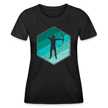 Tir à l’arc Flèche Vintage Archer - T-shirt sport Femme - noir - Devant - AI Model Female 172 light (172cm)