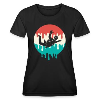 Parachutiste Fallschirmspringer Vintage Parachutisme - T-shirt sport Femme - noir - Devant - AI Model Female 172 light (172cm)