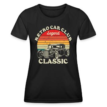 Retro Car Club Legende Classic - Frauen Funktions-T-Shirt - Schwarz - Vorne - AI Model Female 172 light (172cm)